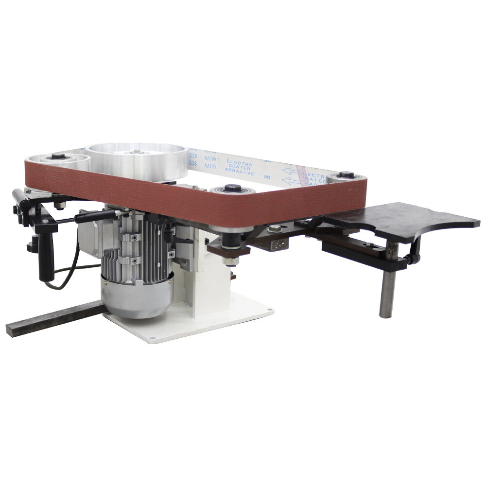 Vertical & Horizontal Frequency Conversion Belt Sander Grinder 3 Grinding Wheels