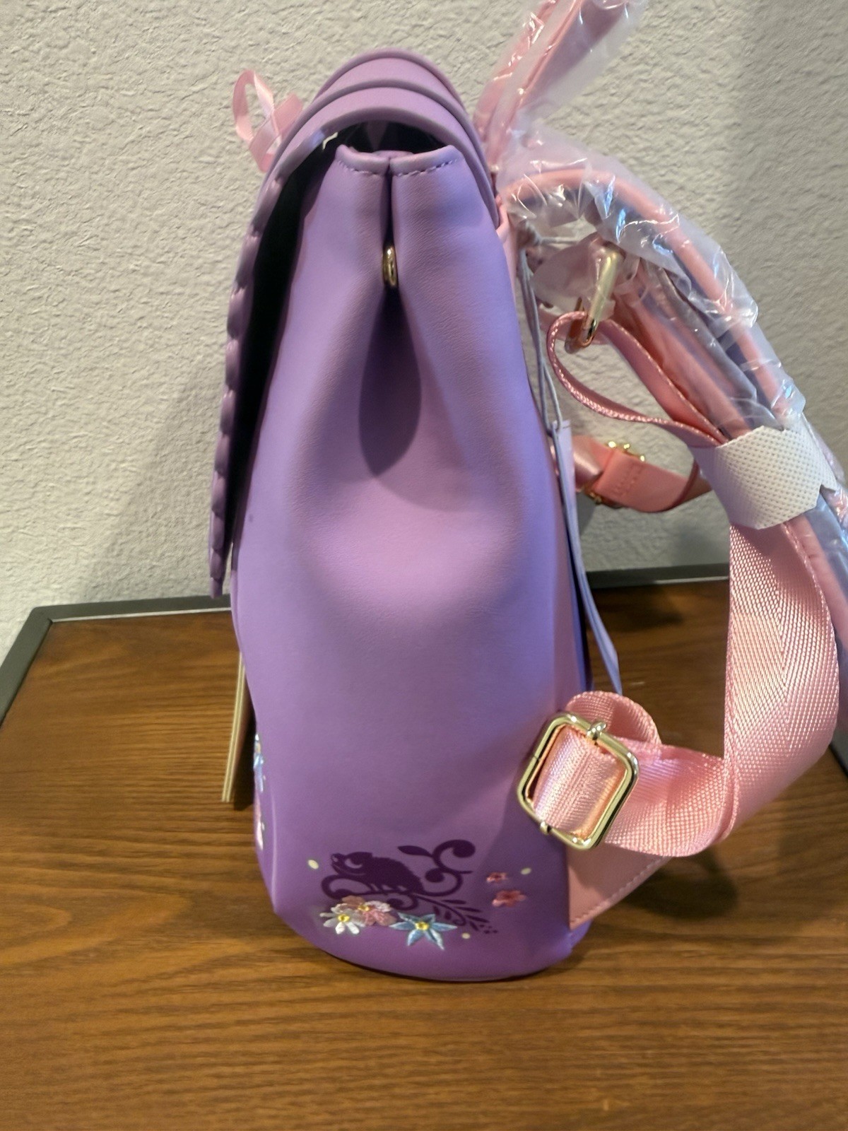 Loungefly Tangled Rapunzel Floral Flap Mini Backpack W/Coin Bag Exclusive NWT