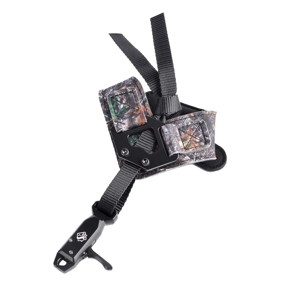 Archery Compound Bow Release Aids Trigger 360° Adjustable Wristband Release A...