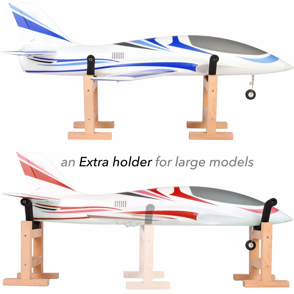 RCrabbit Stand for Model Airplanes RC Plane Display Adjustable (2 Holders)