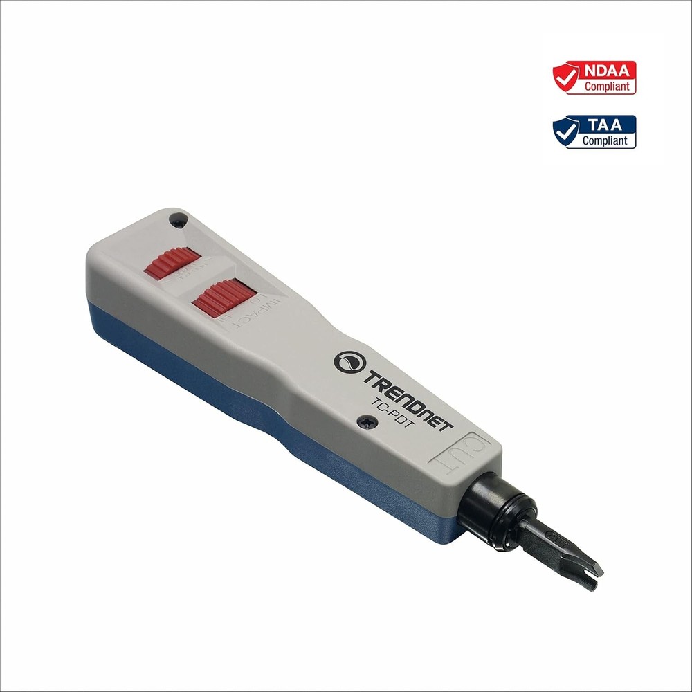 Lightweight Interchangeable Punch Down Tool with Blade Storage for Networking