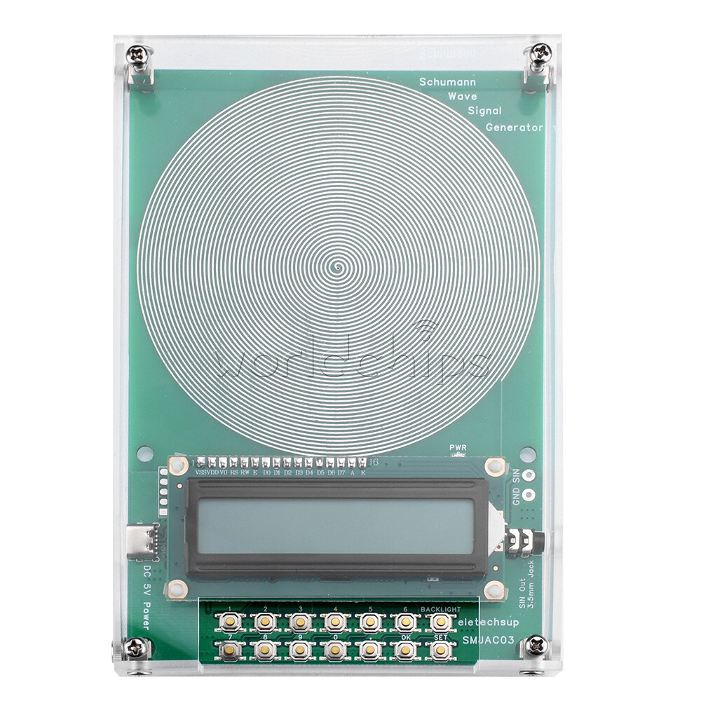 Schumann Wave Generator Pulse Sine Frequency + 3.5MM Audio Output Connector+Case