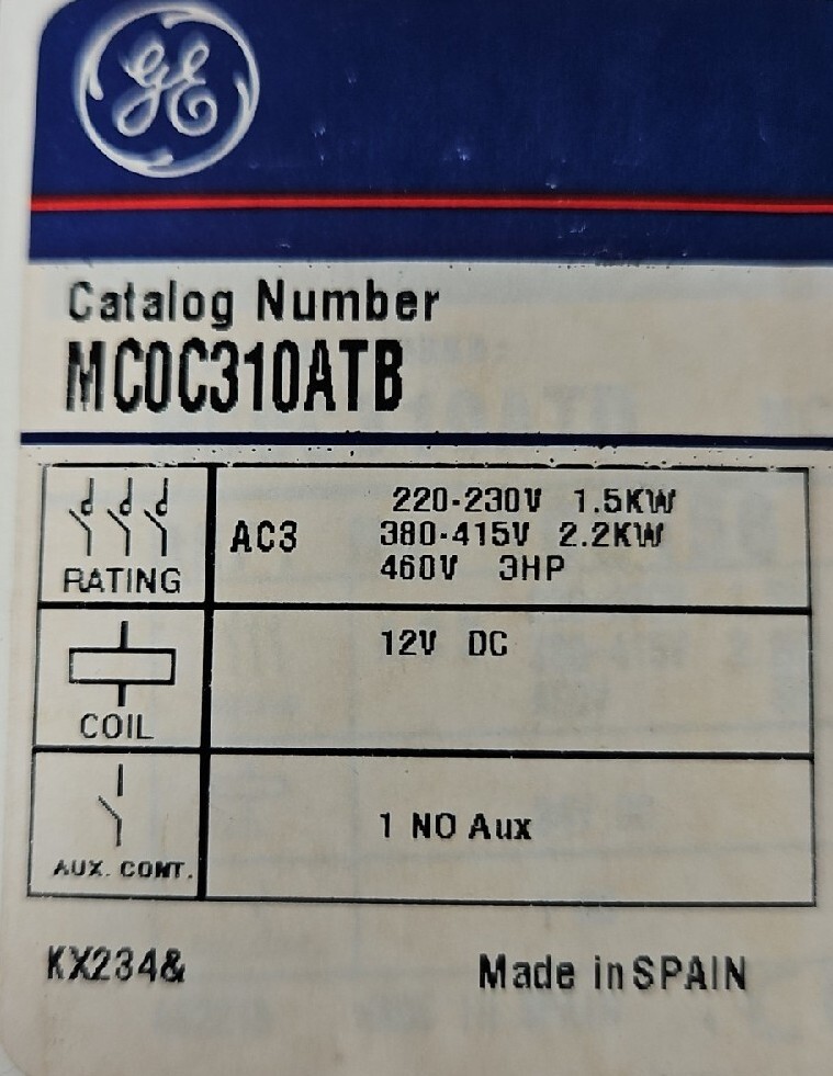 GE MC0C301ATB. Coil Starter Contactor. Loc 4E-4
