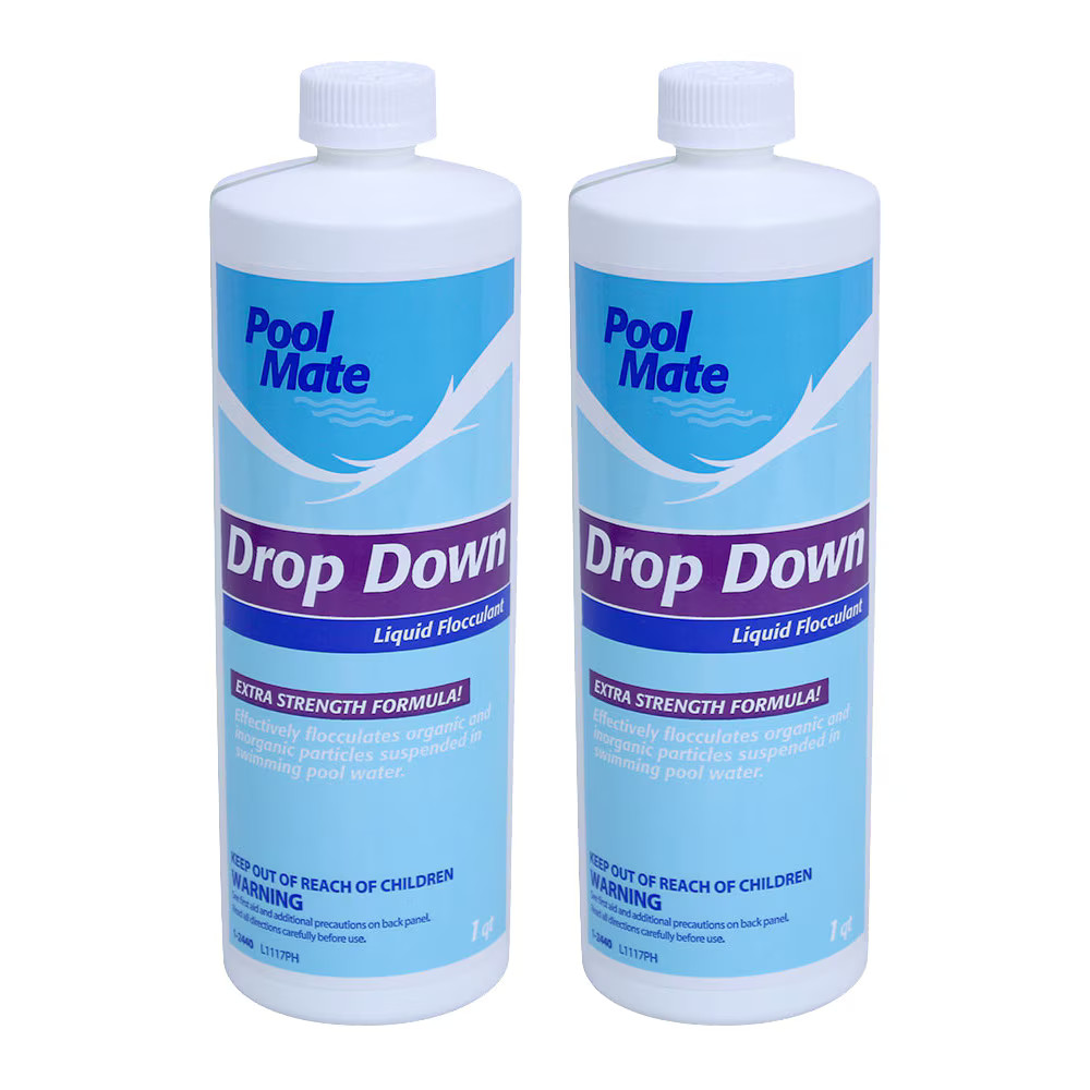 Pool Mate Swimming Pool Drop Down Liquid Floc Clarifier - 2 Quarts
