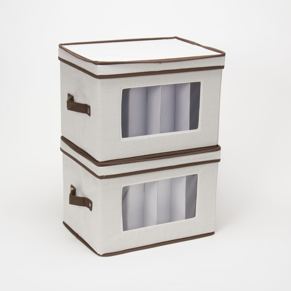 Champagne Flute Storage , 12 Sturdy Compartments, Windowed Front Panel, 2 Riv...