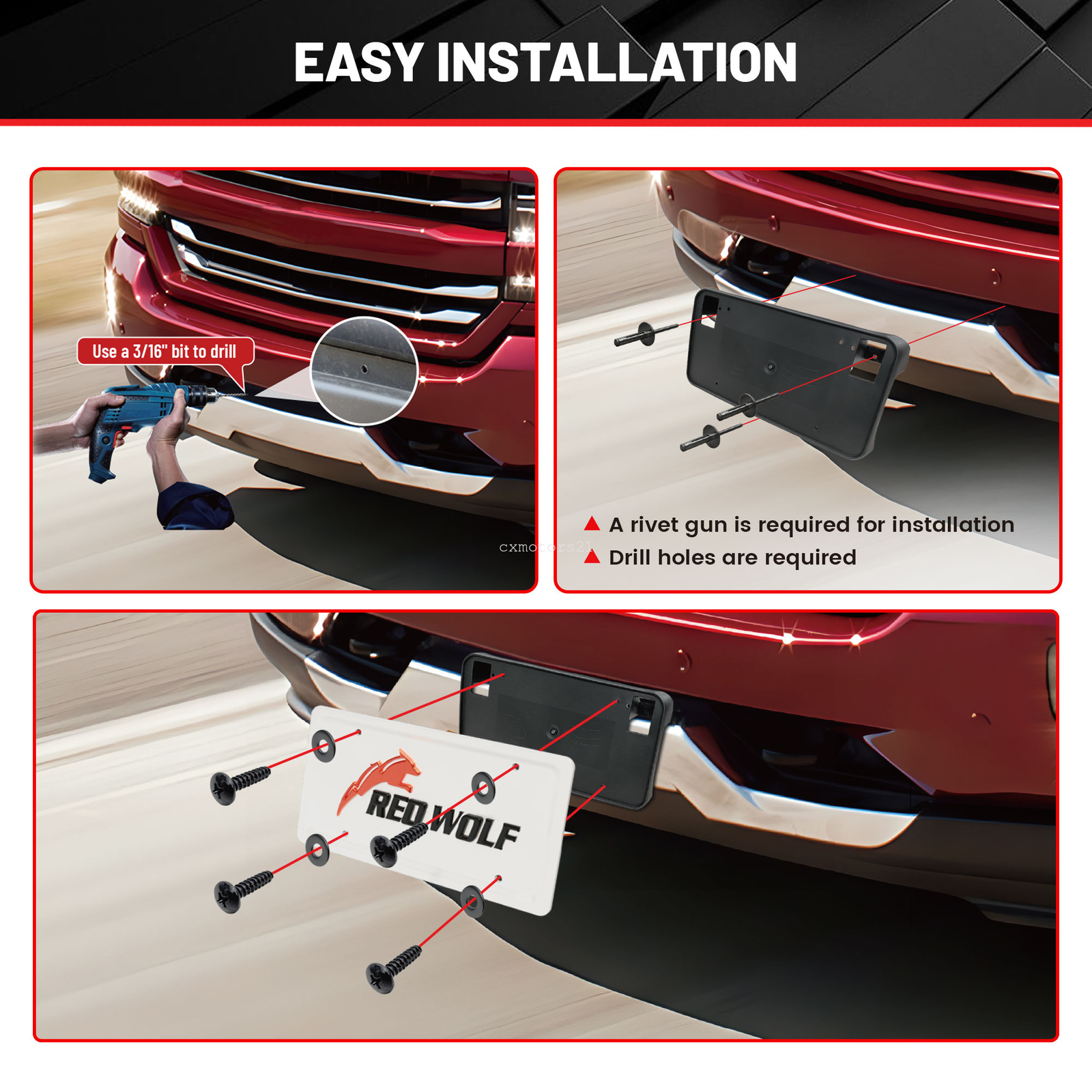 Front License Plate Bracket Mount Holder For 2016 2017 2018 Chevy Silverado 1500