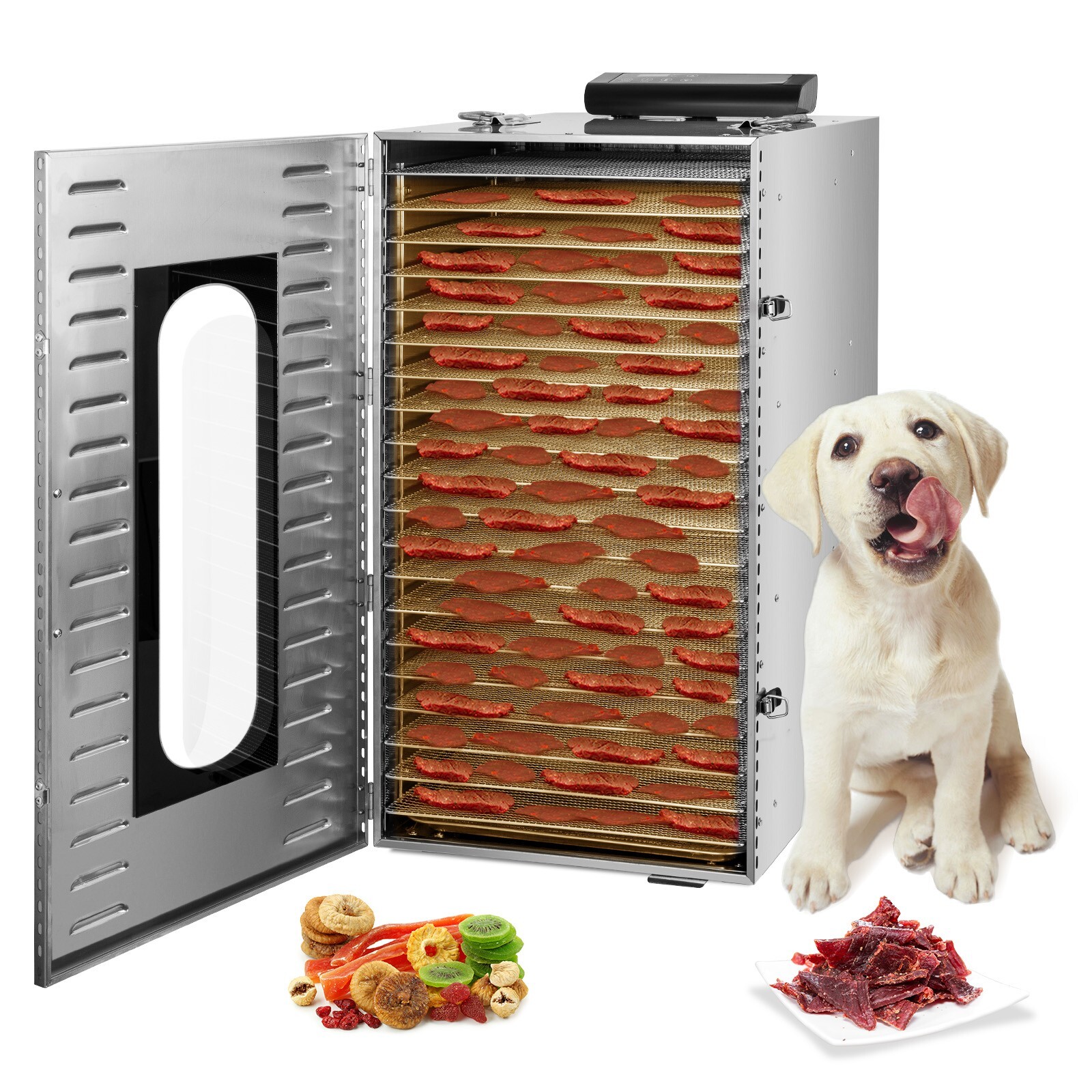 24H Setting 20 Trays Food Dehydrator Machine 304 Stainless Steel Commercial