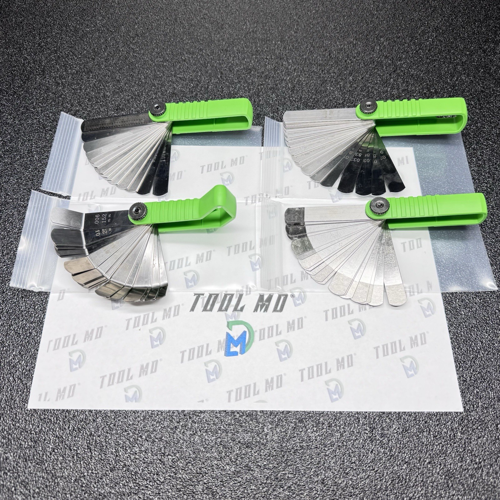 Snap-on Tools USA NEW GREEN 4pc Offset 45° & Straight Feeler Gauge Blade Sets