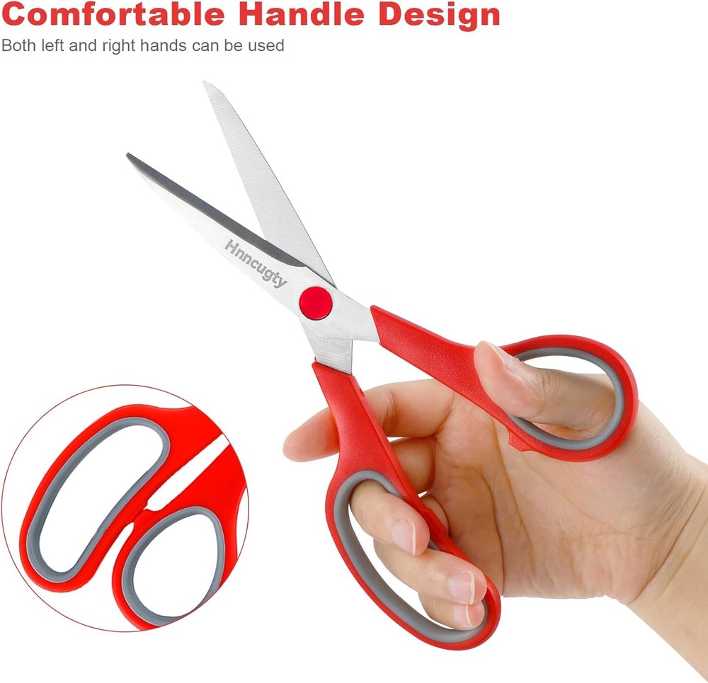 Scissors, 8" Scissors All Purpose Bulk Set of 6-Pack, Sharp Shears for Office