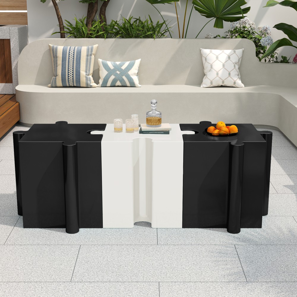 Interlocking Modular Puzzle Shape Table Set 3-Piece Side Tables