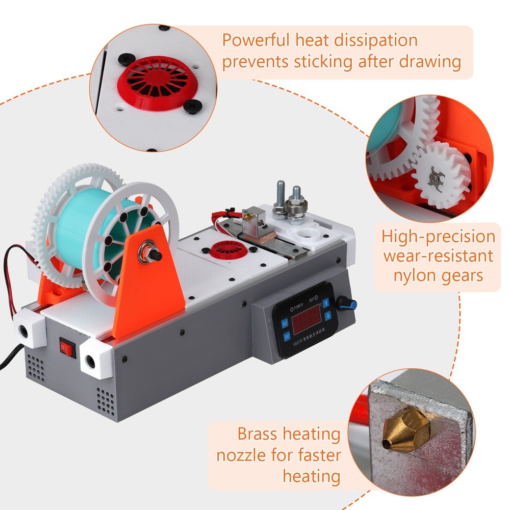 Plastic Recycling Machine 3DPrinter Filament Maker Desktop Extruder Eco-Friendly
