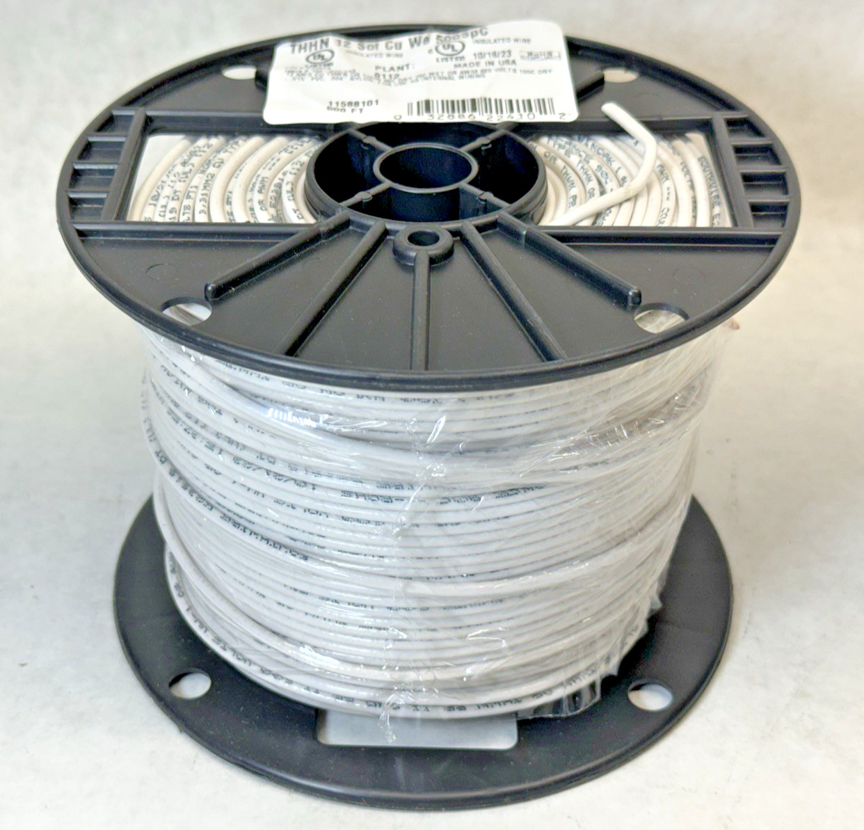 NEW Southwire 11588101 THHN Building Wire Solid Cu, 12 AWG, White, 500 ft.