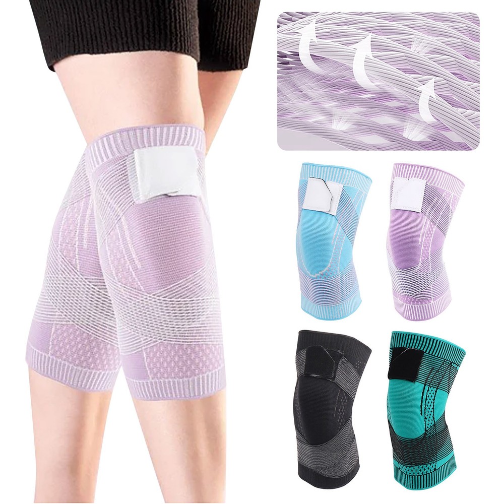 Adjustable Color Strap Knee Pads, Flexible Knitted Compression Sleeve