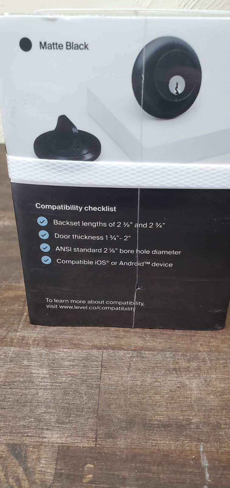 Level Lock Smart Lock Touch Edition Smart Deadbolt Keyless Entry, Black - SEALED