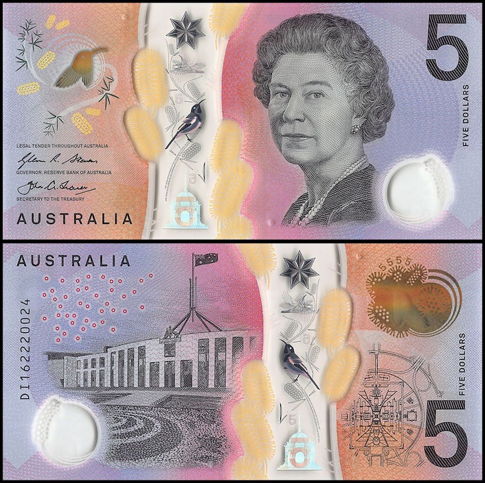 Australia 5 Dollars, 2016, P-62a, UNC, Polymer X 10 PCS