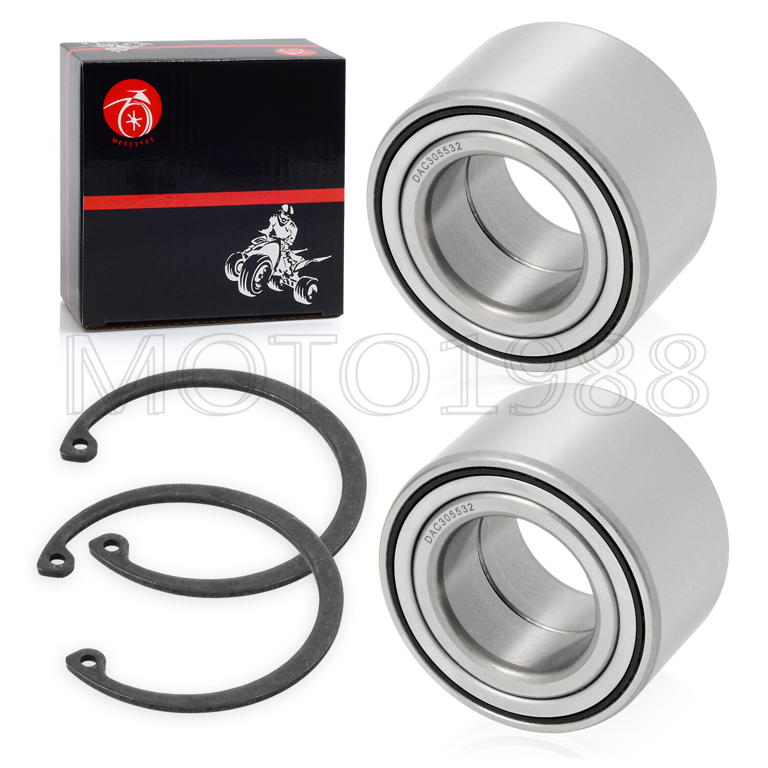 2 Sets Rear Wheel Bearings + CIRCLIP for Yamaha Grizzly 350 400 450 550 660 700