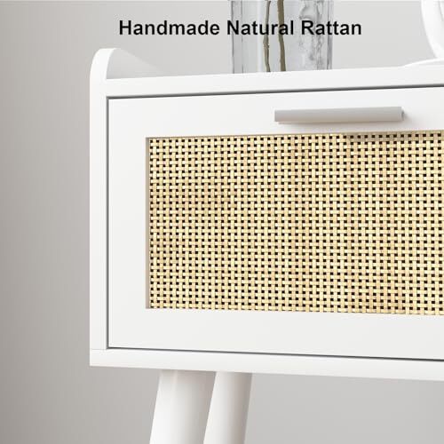 Nightstand Set of 2, Small Bedside Table, End Table with 2 Package White