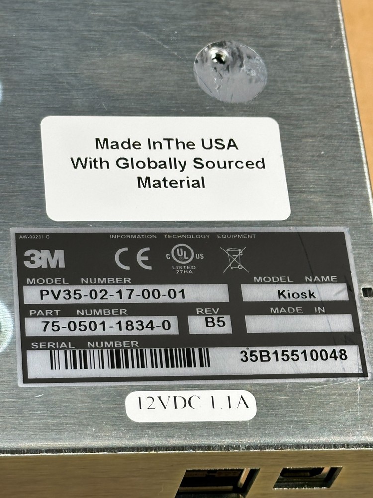 3M Kiosk ePassport ID Document Reader/Scanner PV35-02-17-00-01
