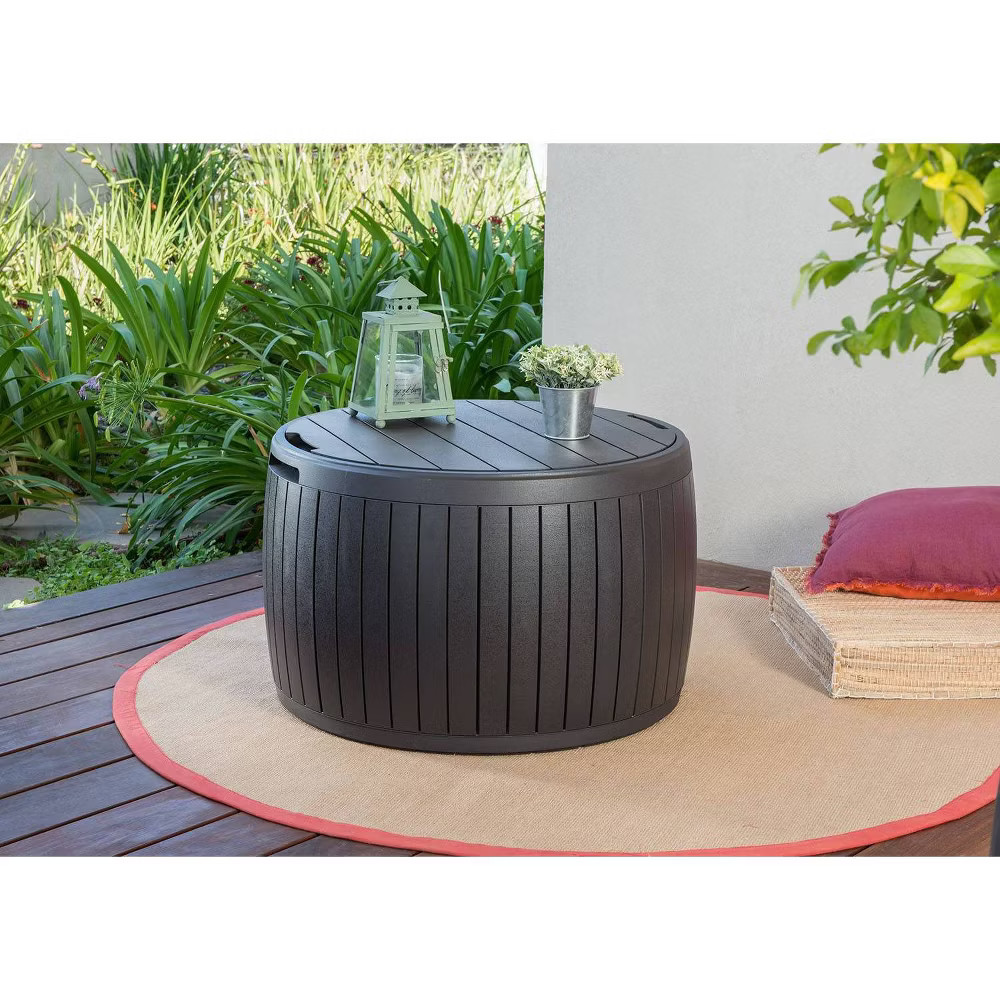 Keter 37gal Circa Wood Deck Box Brown