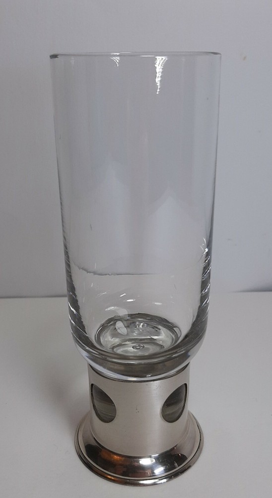 5 Bicchieri con Supporto Argento 800 Design Modernariato Italiano