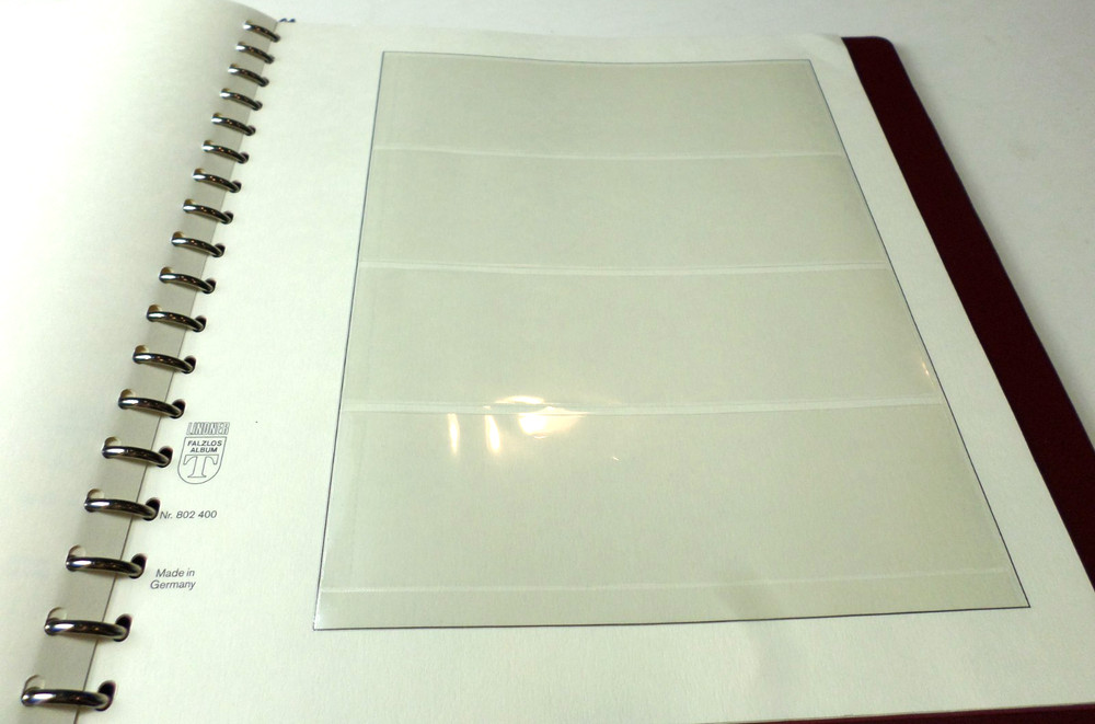 Germany Lindner Red Burgundy 16 Ring GB 35 Pages Hingeless Empty Album NICE