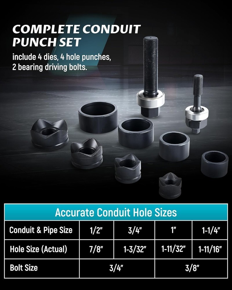 Comprehensive Knockout Punch Driver Set for Sheet Metal & More - Effortless Use