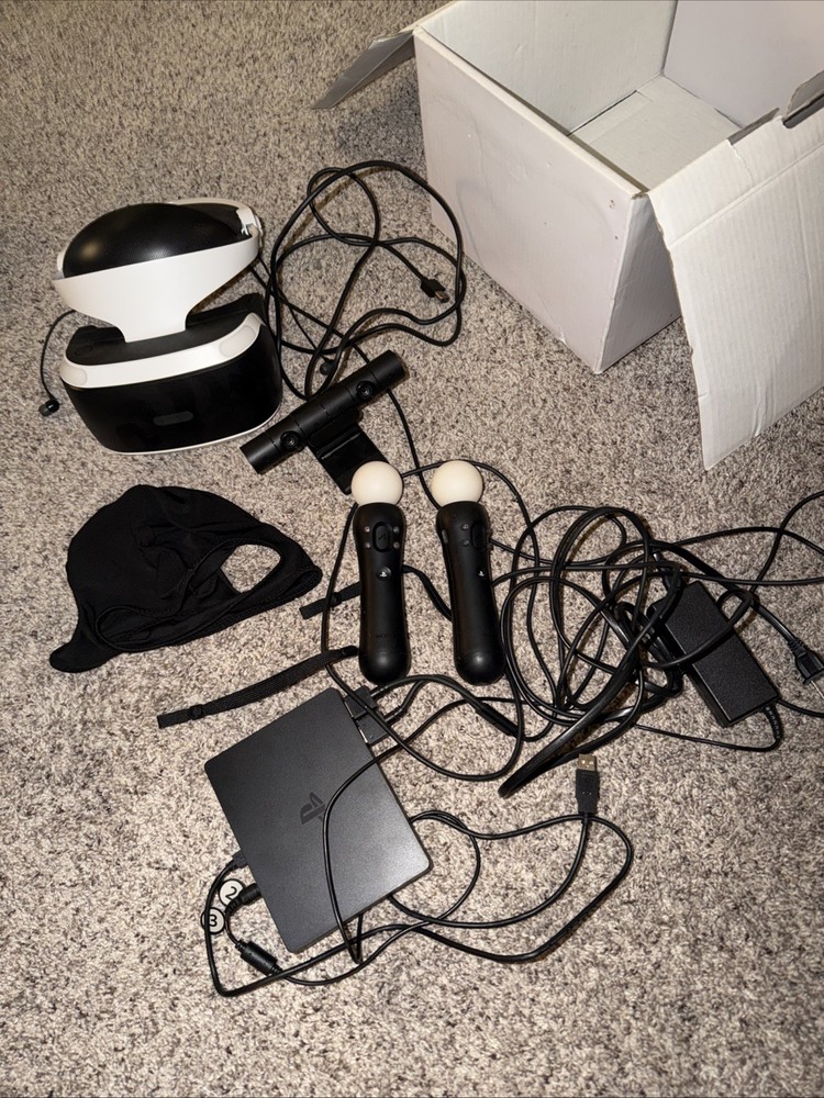 PlayStation VR 1 Complete with Box Move Controllers and Camera, Plus mask