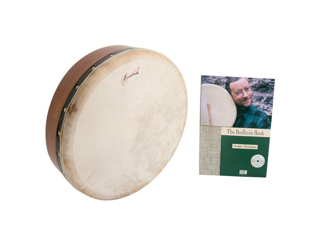 Includes: 14 inch Irish Celtic Bodhran Drum W/Fixed Goatskin Head ~ Solid She...