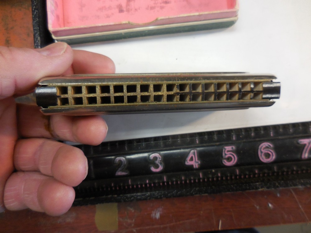 M. HOHNER Harmonica THE ECHO HARP Key C/G GERMANY Two Sided w/ Box