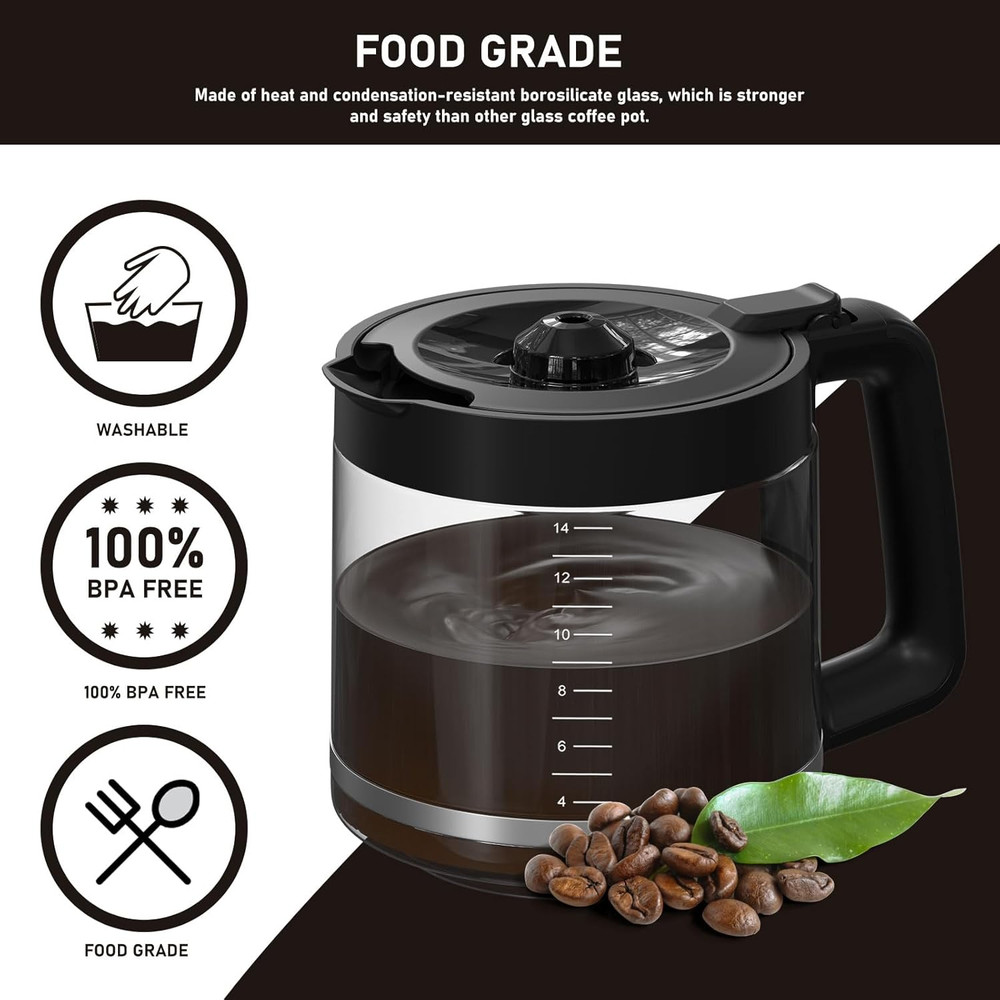 14-Cup Coffee Pot Replacement Carafe Compatible with Mr. Coffee 14-Cup Programma