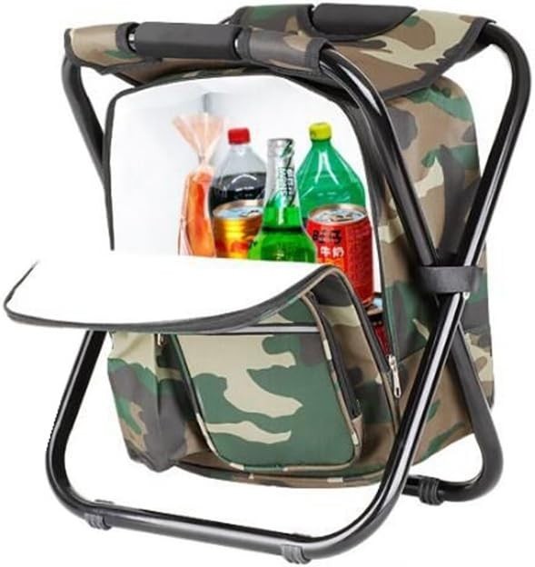 Bright starl Multifunction Folding Cooler and Stool Backpack, Hiking Camoufla...