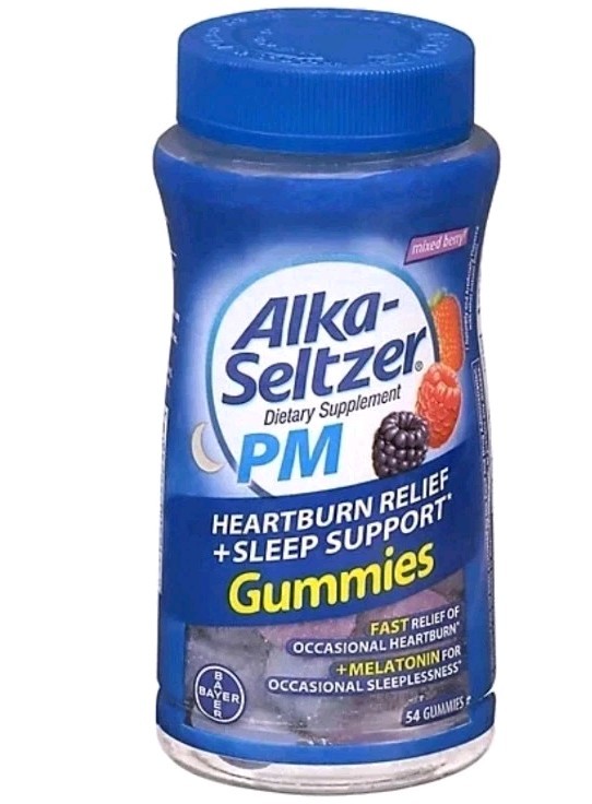 Alka Seltzer PM Gummies Heartburn Relief & Sleep, 54 Ct Each, Exp 04/26