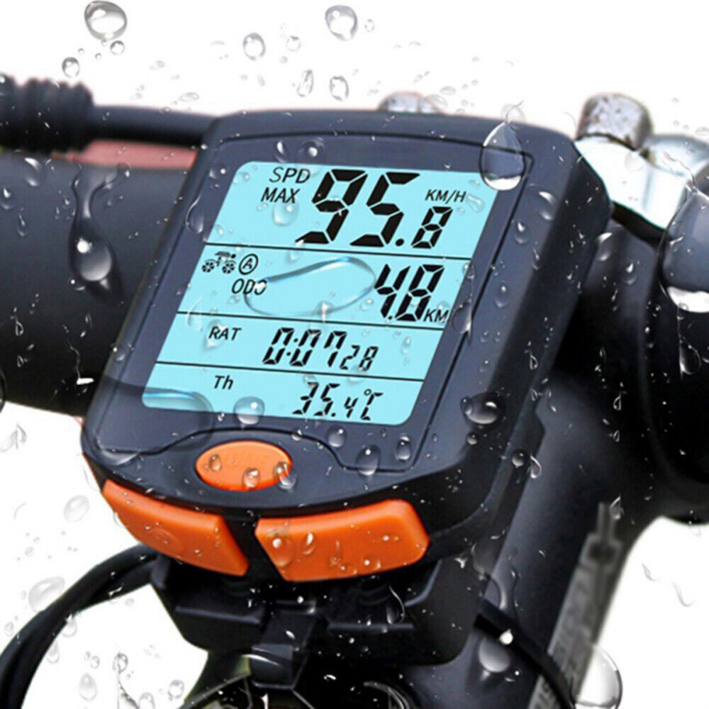 Bicycle Computer Digital Odometer LCD Backlight Bike Speedometer Waterproof