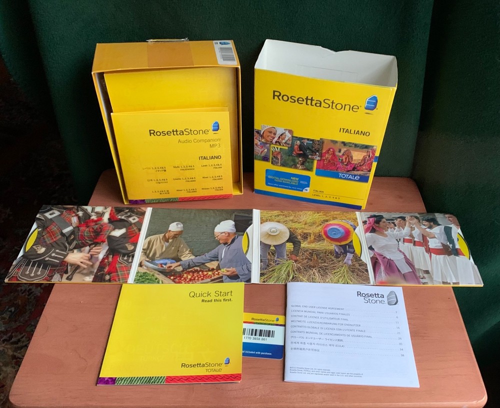 Rosetta Stone Italiano Version 4 Level 1,2,3,4,5 Set Excellent Condition