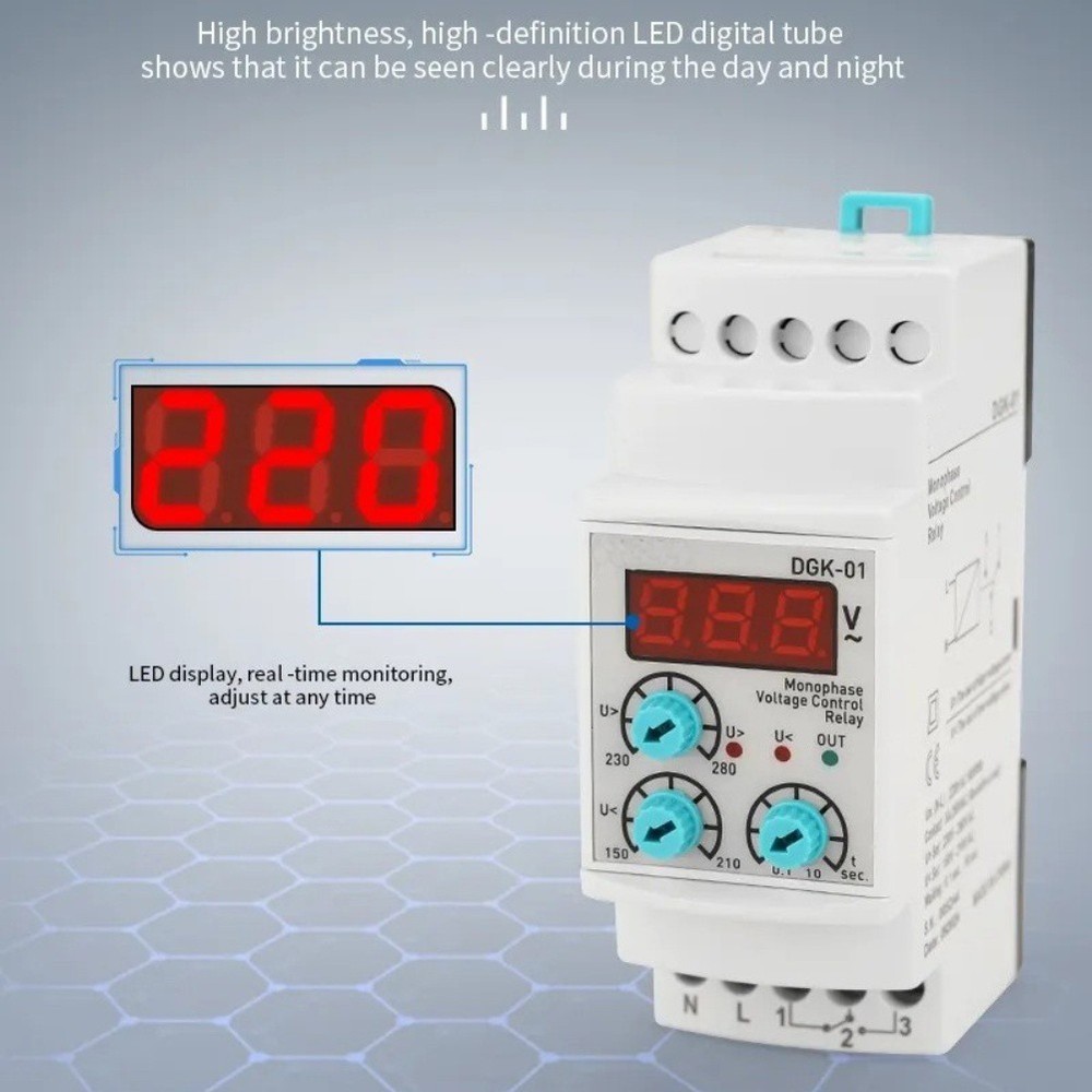 Adjustable Overvoltage Undervoltage Relay OPS10V63 Monophase Voltage Protector