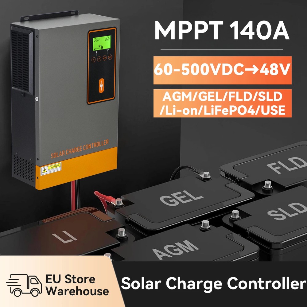 140A 48V MPPT Solar Charge Controller Solar Battery Regulator Max PV Input 500V