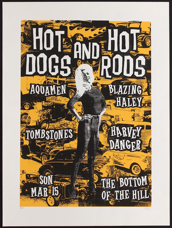 Hot Dogs Hot Rods Show SF 1998 Aquamen Harvey Danger Poster Print Mafia S/N / 25