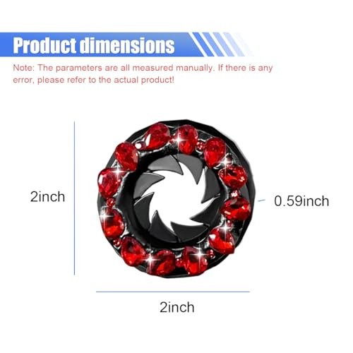 Bling Crystal Car Push Start Button Cover, Shiny Rhinestone Auto Engine Red