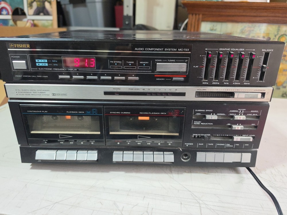 Vintage Fisher Audio Component System MC-723 MOSTLY WORKING PLEASE READ