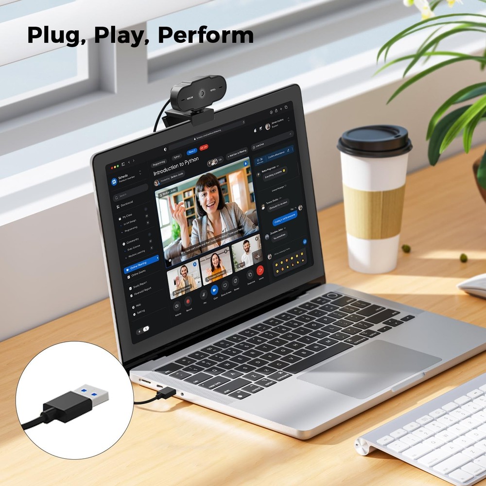 1080P USB Webcam for PC Desktop,Laptop Web Camera with Microphone