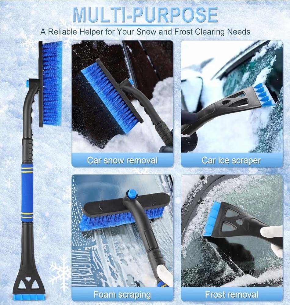 LivTee 32" Extendable Ice Scraper & Snow Brush for Car Windshield