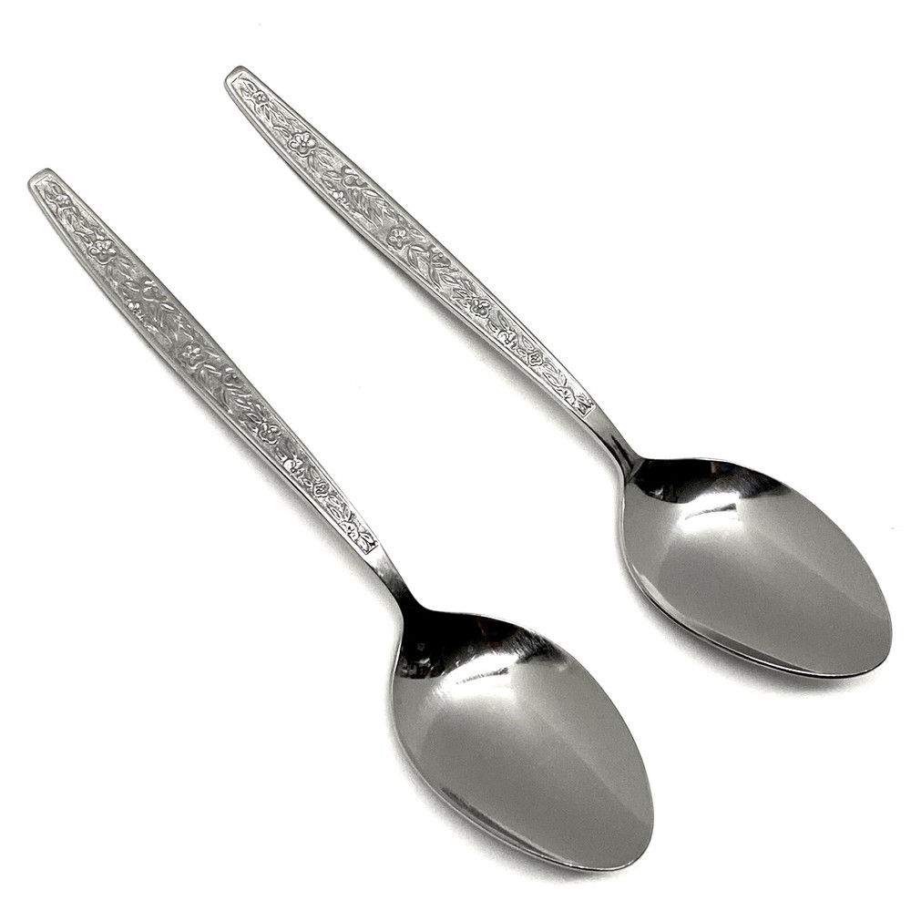 Hanford Forge ESCONDIDO Stainless Korea 2 Solid Serving Spoons Flatware