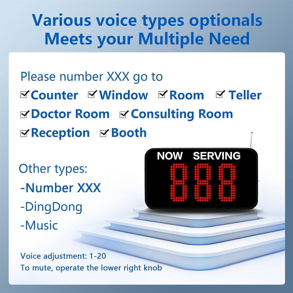 Take a Number System Queue Wireless Calling System with 1 Take a Number Display