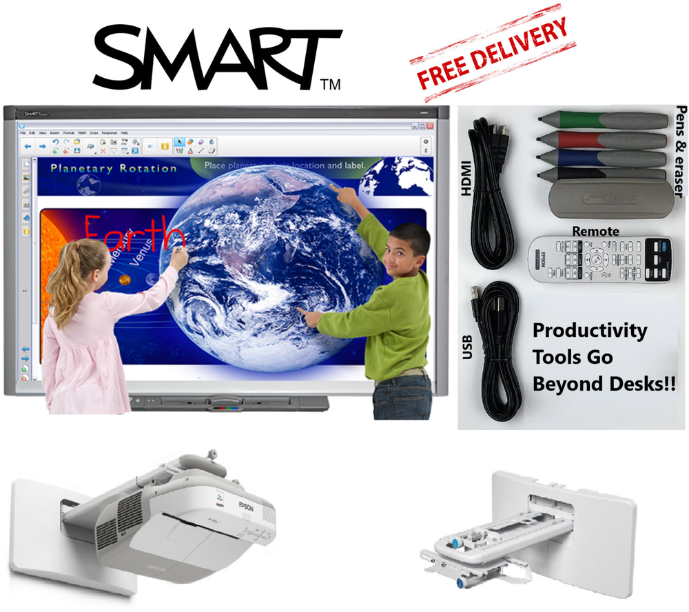 Interactive Smart Board SB660 and Epson Short throw projector Powerlite 475W_