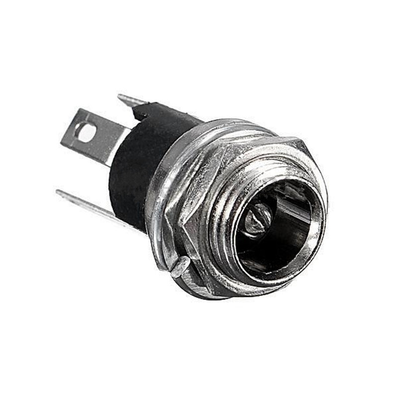 20xDC Power Socket Mount With Threaded Nut Panel Connector 3-Pin 5.5 x 2.1mm
