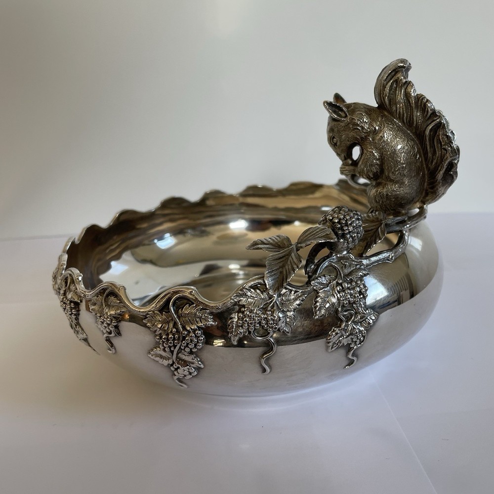 Antique E.G. Webster Silver Plate Squirrel Nut Dish