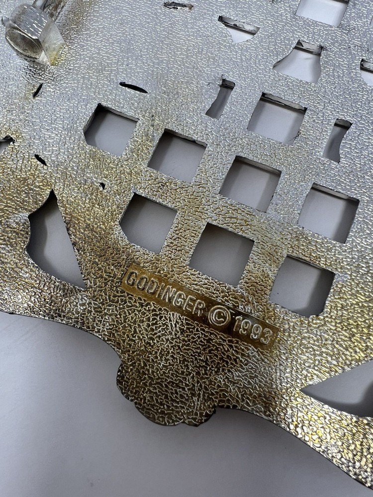 VTG Silverplate Godinger Expandable Hot Plate Trivet 6”W/8”W x 3/4 NIB