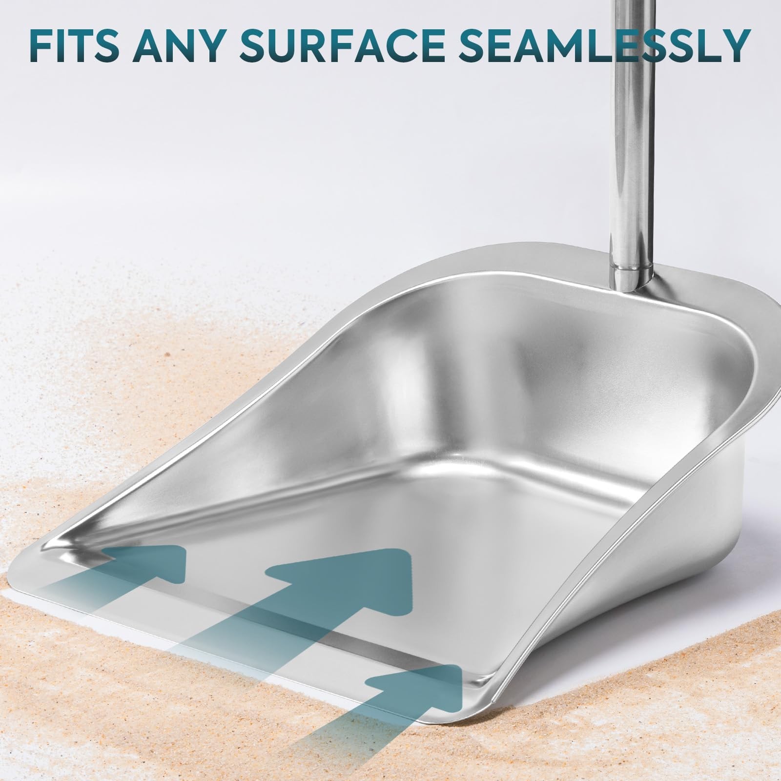 Yangbaga Dust Pans with Long Handle - 35”Heavy Duty Metal Upright Stand Up Du...