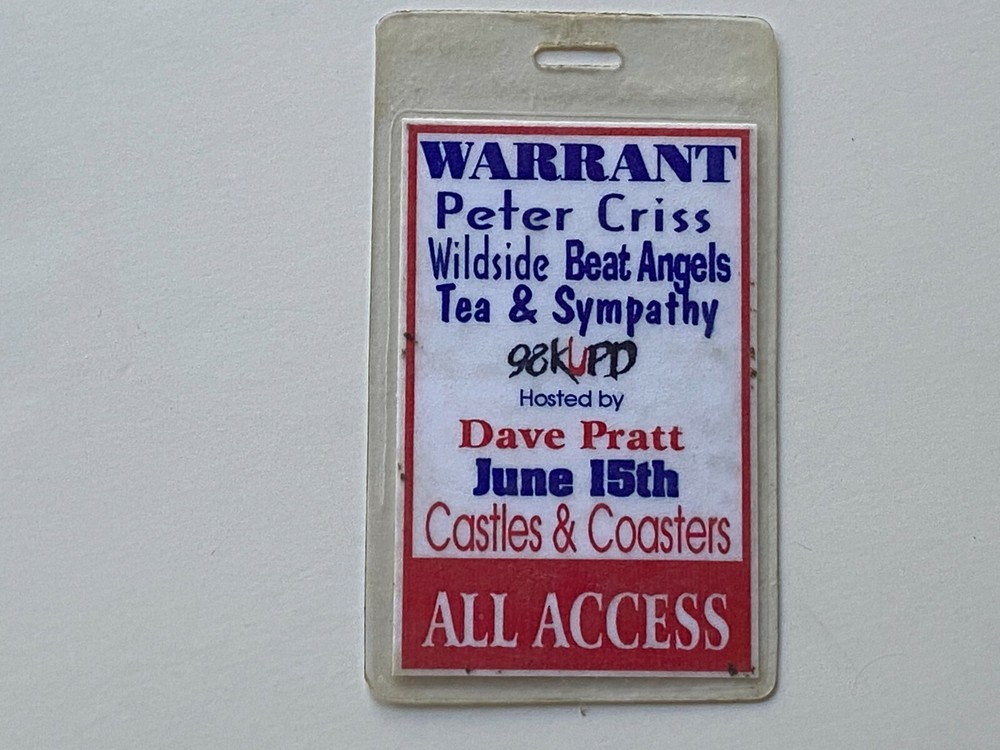 KISS Laminate Pass PETER CRISS Solo Tour Concert Castles & Coasters Arizona