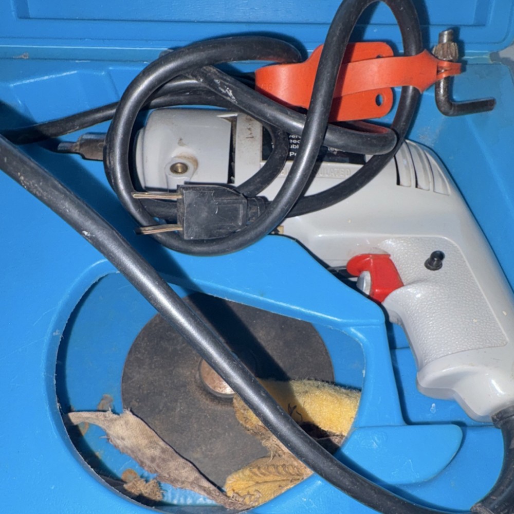 JC Penney 3/8" Corded Drill/Driver 4920 E Variable Speed w/ Case & Key